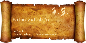 Halas Zoltán névjegykártya